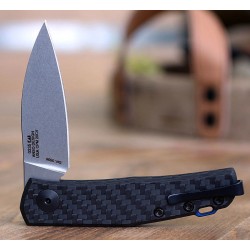 Couteau Zero Tolerance Slip Joint Lame Acier CPM-20CV Manche Fibre de Carbone Made USA ZT0235 - Livraison Gratuite