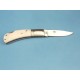 RR020 Couteau Rough Rider Manche Os Blanc Lame Acier 440 Locback - Livraison Gratuite