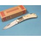 RR020 Couteau Rough Rider Manche Os Blanc Lame Acier 440 Locback - Livraison Gratuite
