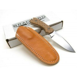 BRAD03 Couteau Bradford Knives Guardian 3 Lame Acier N690 Manche G-10 Brown Etui Cuir Made USA - Livraison Gratuite