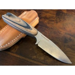 BRAD35S115 Couteau Bradford Knives Guardian 3.5 Lame Acier N690 Manche G-wood Etui Cuir Made USA - Livraison Gratuite