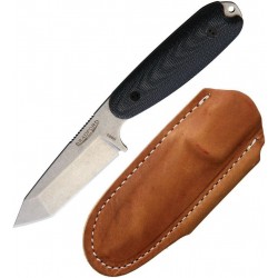 BRAD35T101 Couteau Bradford Knives Guardian 3.5 Tanto Acier N690 Manche Micarta Etui Cuir Made USA - Livraison Gratuite