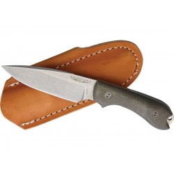 BRAD3FE102 Couteau Bradford Knives Guardian 3 3D OD Green Acier N690 Manche Micarta Etui Cuir USA - Livraison Gratuite