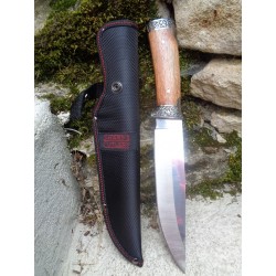 Bowie Couteau De Chasse Foret Noire Frost Cutlery Lame Acier 3Cr13 Manche Bois Etui Nylon FSHP144PW - Livraison Gratuite