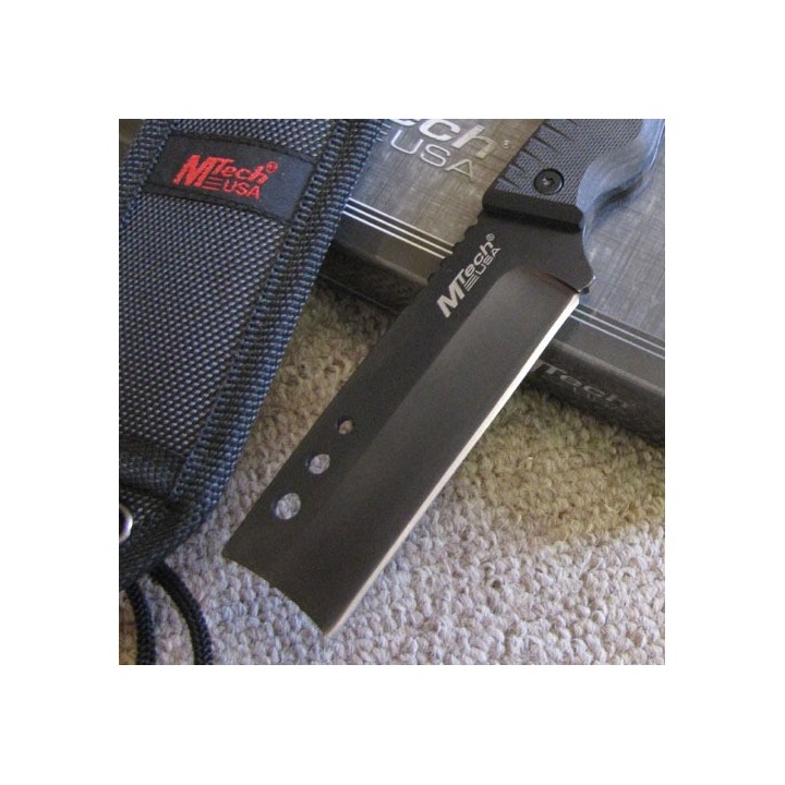 Couteau Rasoir Mtech Lame acier 440 Manche G-10 Etui nylon MT2025B - Livraison Gratuite