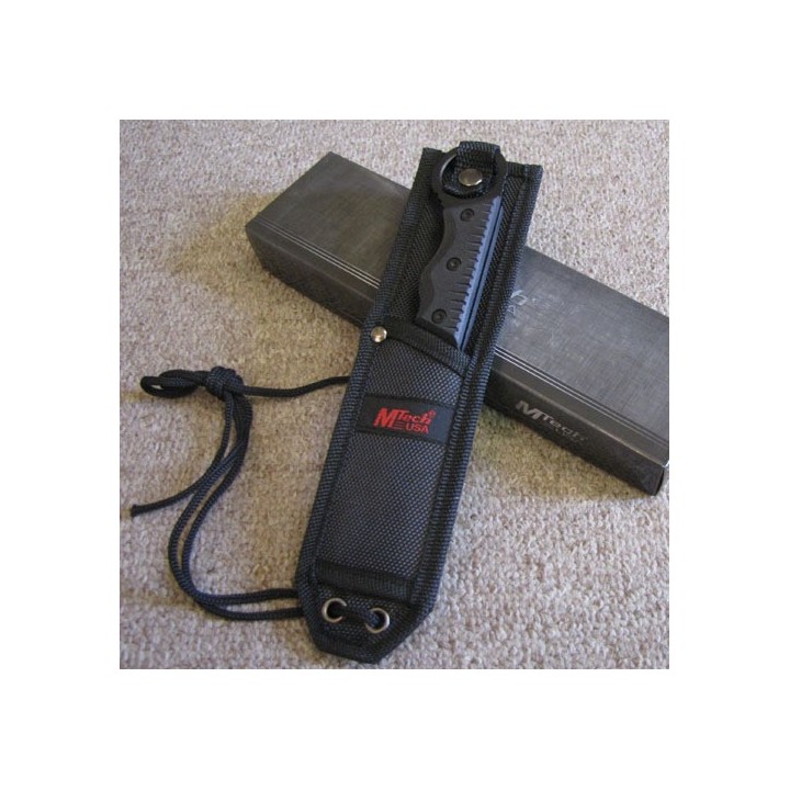 Couteau Rasoir Mtech Lame acier 440 Manche G-10 Etui nylon MT2025B - Livraison Gratuite