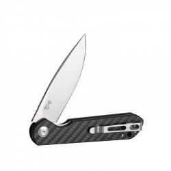 GAFH41CF Couteau Ganzo Firebird Black Lame Acier D2 Manche Fibre Carbone Clip - Livraison Gratuite