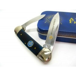 RR1224 Couteau Rough Rider Canoe Masonic Series 2 Lames Acier 440 Manche Os - Livraison Gratuite