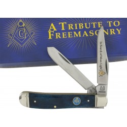 RR1225 Couteau Rough Rider Masonic Mini Trapper Series 2 Lames Acier 440 Manche Os - Livraison Gratuite