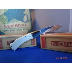 RR135 Couteau Rough Rider White Bone Lame Acier 440 Manche Os - Livraison Gratuite