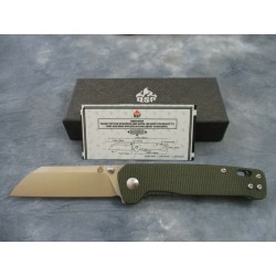 Couteau QSP Knife Penguin Olive Green Micarta Lame Acier D2 Linerlock Clip QS130C - Livraison Gratuite