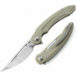 Couteau Bestech Irida Beige Manche G10 Lame Acier 154CM Linerlock Clip BTKG25B - Livraison Gratuite