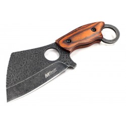 Couteau De Survie Mtech Cleaver Lame Acier 3Cr13 Manche Bois Etui Nylon MT2086BR - Livraison Gratuite