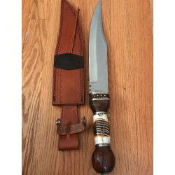 Couteau Scottish Dirk Scotland Sgian Dubh Lame Acier Inox Manche Os/Bois Etui Cuir MR570 - Livraison Gratuite