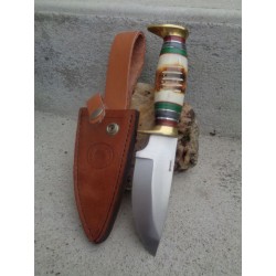 Couteau Poignard Frost Cutlery Chipaway Torchbone Lame Acier Carbone Manche Os Etui Cuir FCW1120TB - Livraison Gratuite