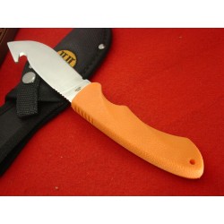 RR1446 Lot de Couteaux 3 Skinner Rough Rider Guthook Lame Acier inox Manche Orange Abs Etui Nylon - Livraison Gratuite