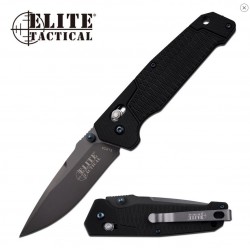 Couteau Elite Tactical Rapid Lock Lame Acier 8Cr13MoV Manche G10 Clip ET1016DBSO - Livraison Gratuite