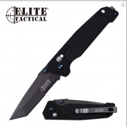 Couteau Elite Tactical Rapid Lock Lame Tanto Acier 8Cr13MoV Manche G10 Clip ET1016TBSO - Livraison Gratuite