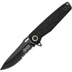 Couteau Elite Tactical Lame Acier 8Cr13MoV Serr Manche Black Nylon Linerlock Clip ETA001BKS - Livraison Gratuite