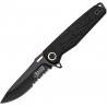 Couteau Elite Tactical Lame Acier 8Cr13MoV Serr Manche Black Nylon Linerlock Clip ETA001BKS - Livraison Gratuite