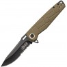 Couteau Elite Tactical Acier 8Cr13MoV Serr Manche Tan Nylon Linerlock Clip ETA001TNS - Livraison Gratuite