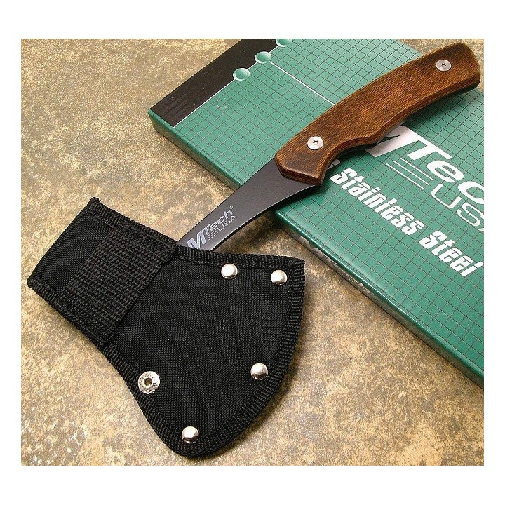Hache Tactical Axe Tomahawk Lancer Mtech Acier 440 Manche en Bois Idéal pour le Camp & la Rando MT600PK - Livraison Gratuite