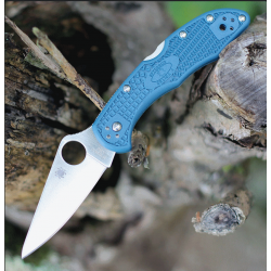 Couteau Spyderco Delica 4 K390 Manche FRN Blue Lame Acier K390 Lockback Clip Made Japan SC11FPK390 - Livraison Gratuite