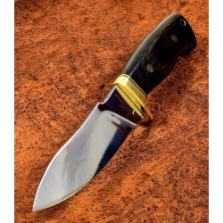 Couteau Hibben Chugach Alaskan Hunter Lame Acier 5Cr15MoV Manche Bois Etui Cuir GH5084 - Livraison Gratuite