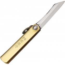 Couteau Traditionnel Japonais Higonokami SK Folder Brass Lame SK5 Manche Laiton HIGO01 - Livraison Gratuite