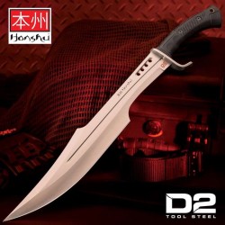 Sabre United Honshu Spartan Sword D2 Steel Manche TPR Lame Acier D2 Etui Cuir UC3345D2 - Livraison Gratuite