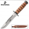 Couteau Marines USMC Combat Fighting Lame Acier Inox Manche Cuir Etui Cuir UC3369 - Livraison Gratuite