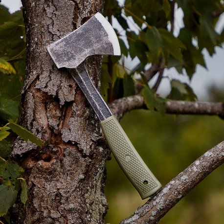 Hache Hachette Condor Campsite Axe Acier Carbone 1075 Manche Green Etui Kydex El Salvador CTK3933424HC - Livraison Gratuite