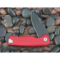 Couteau LionSteel ROK Red Lame Acier M390 Manche Aluminium Sécurité Rotoblock Clip LSTROKARB - Livraison Gratuite