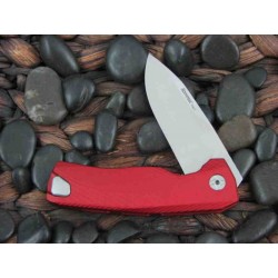 Couteau LionSteel ROK Red Lame Acier M390 Manche Aluminium Sécurité Rotoblock Clip LSTROKARS - Livraison Gratuite