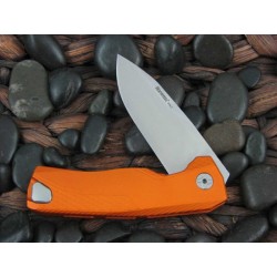 Couteau LionSteel ROK Orange Lame Acier M390 Manche Aluminium Sécurité Rotoblock Clip LSTROKAOS - Livraison Gratuite