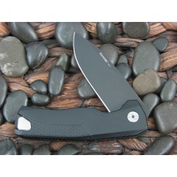 Couteau LionSteel ROK Black Lame Acier M390 Manche Aluminium Sécurité Rotoblock Clip LSTROKABB- Livraison Gratuite