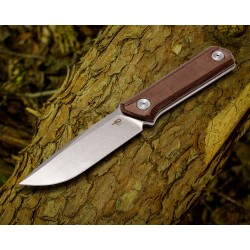 Couteau Bestech Hedron Brown Lame Acier D2 Manche Micarta Etui Kydex BTKF02D - Livraison Gratuite