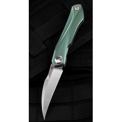 Couteau Bestech IVY Green Manche Titane Lame Acier S35VN Bearing Pivot Framelock Clip BTKT2004D - Livraison Gratuite