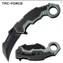 TF1001GY Couteau Tac Force Karambit A/O Lame Acier 3Cr13 Manche Alu Black/Gray - Livraison Gratuite