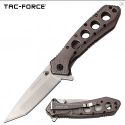 TF1010GY Couteau Tactical Tanto Tac Force A/O Lame Acier 3Cr13 Manche Gray Linerlock - Livraison Gratuite