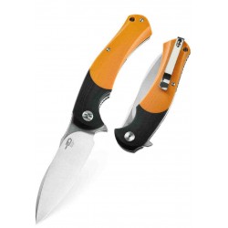 Couteau Bestech Penguin Black/Orange Lame Acier D2 Manche G10 Ball Bearing Linerlock BTKG32C - Livraison Gratuite