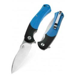 Couteau Bestech Penguin Black/blue Lame Acier D2 Manche G10 Ball Bearing Linerlock BTKG32B - Livraison Gratuite