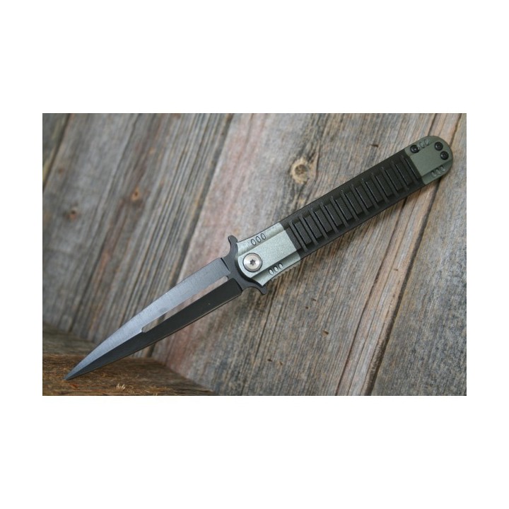 Couteau Stiletto Dague Uzi Covert Linerlock Ouverture Assistée Acier InoxManche Alu UZIFDR009 - Livraison Gratuite