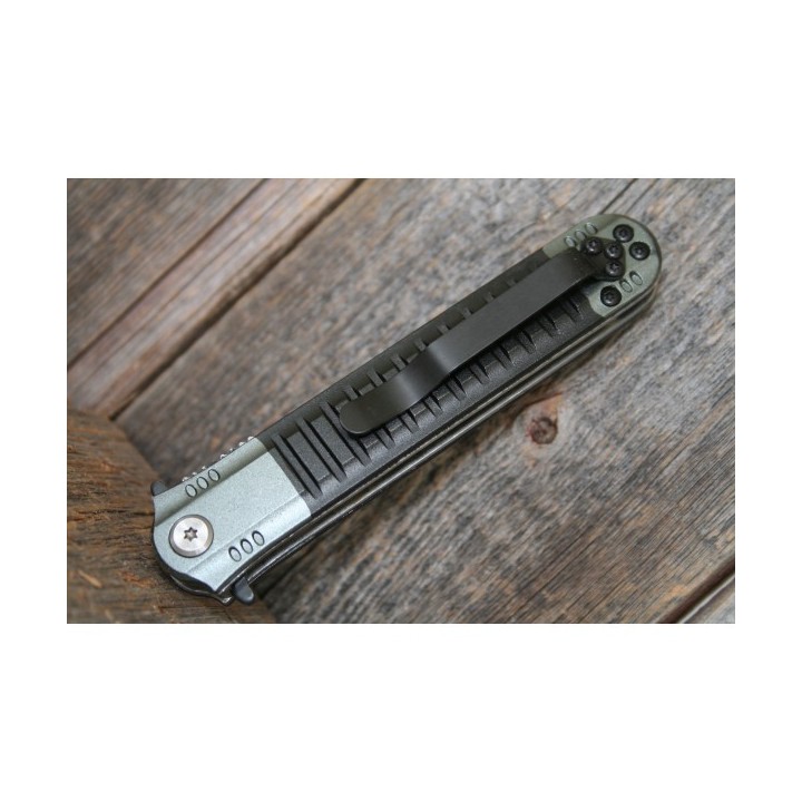Couteau Stiletto Dague Uzi Covert Linerlock Ouverture Assistée Acier InoxManche Alu UZIFDR009 - Livraison Gratuite