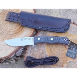 Couteau Bushcraft Joker Lynx Lame Acier N695 Manche Micarta Etui Cuir JKRCM111 - Livraison Gratuite