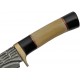 Couteau Bowie Damas Lame 256 Couches Manche Os & Corne Etui Cuir DM1227BO - Livraison Gratuite