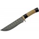 Couteau Bowie Damas Lame 256 Couches Manche Os & Corne Etui Cuir DM1227BO - Livraison Gratuite