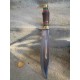 Couteau Bowie Rough Rider Stag Lame Acier Inox Manche Bois de Cerf Etui Cuir RR2205 - Livraison Gratuite