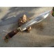Couteau Bowie Rough Rider Stag Lame Acier Inox Manche Bois de Cerf Etui Cuir RR2205 - Livraison Gratuite