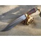 Couteau Bowie Rough Rider Stag Lame Acier Inox Manche Bois de Cerf Etui Cuir RR2205 - Livraison Gratuite